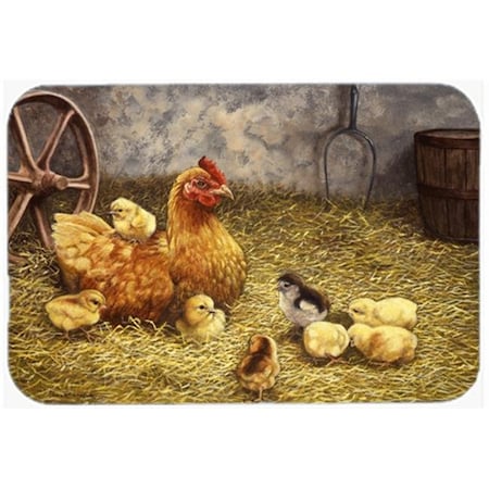 Carolines Treasures Carolines Treasures BDBA0176LCB Chicken Hen & Her Chicks Glass Large Cutting Board BDBA0176LCB